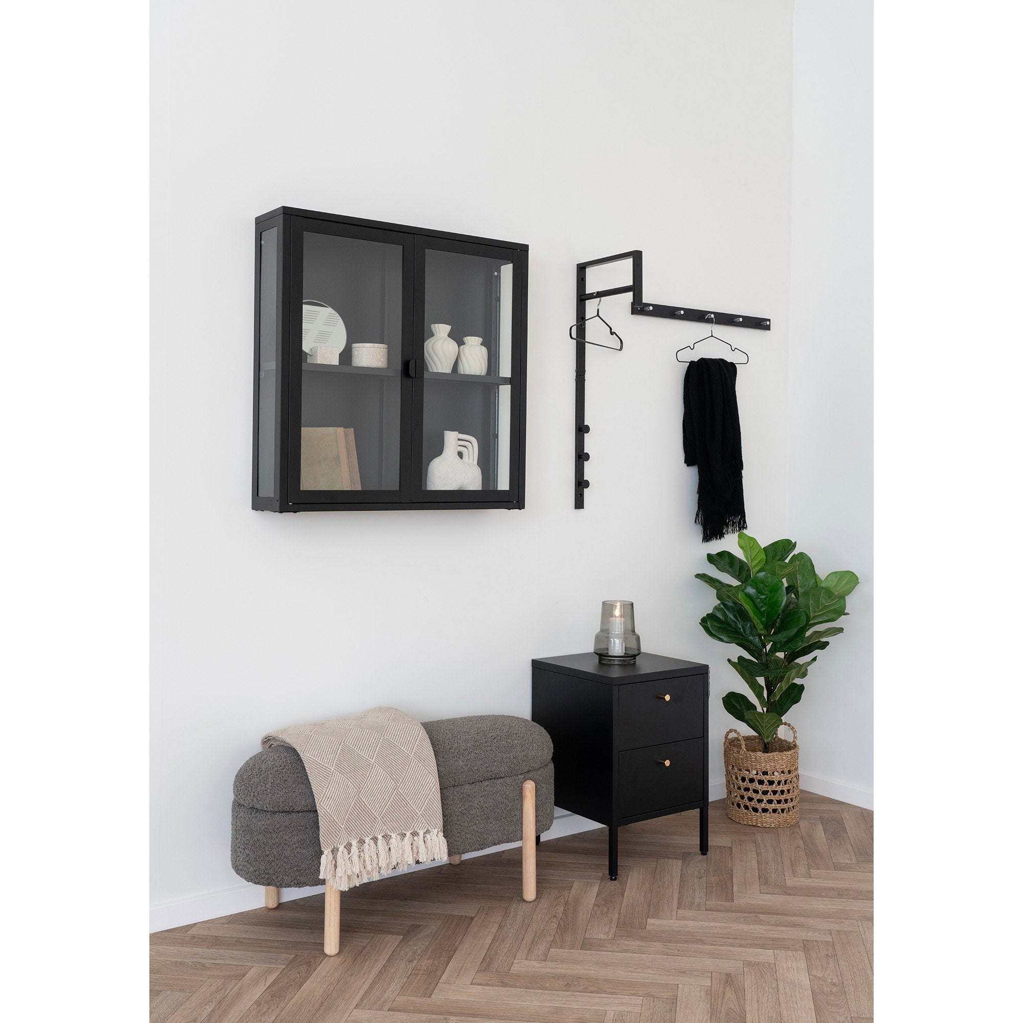 Trento Clothes Rack - Clothes rack, metal, black 3x30x82 cm
