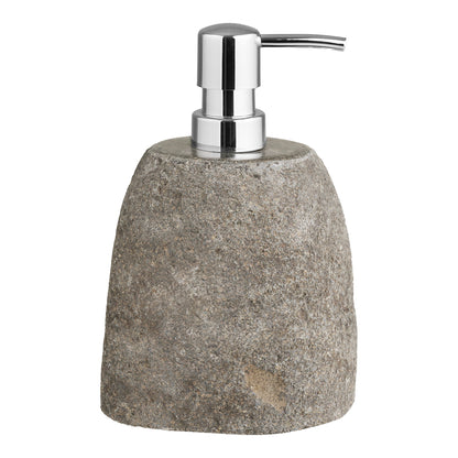 Gara Soap Dispenser - Soap dispenser, riverstone, natural 11x8x18 cm