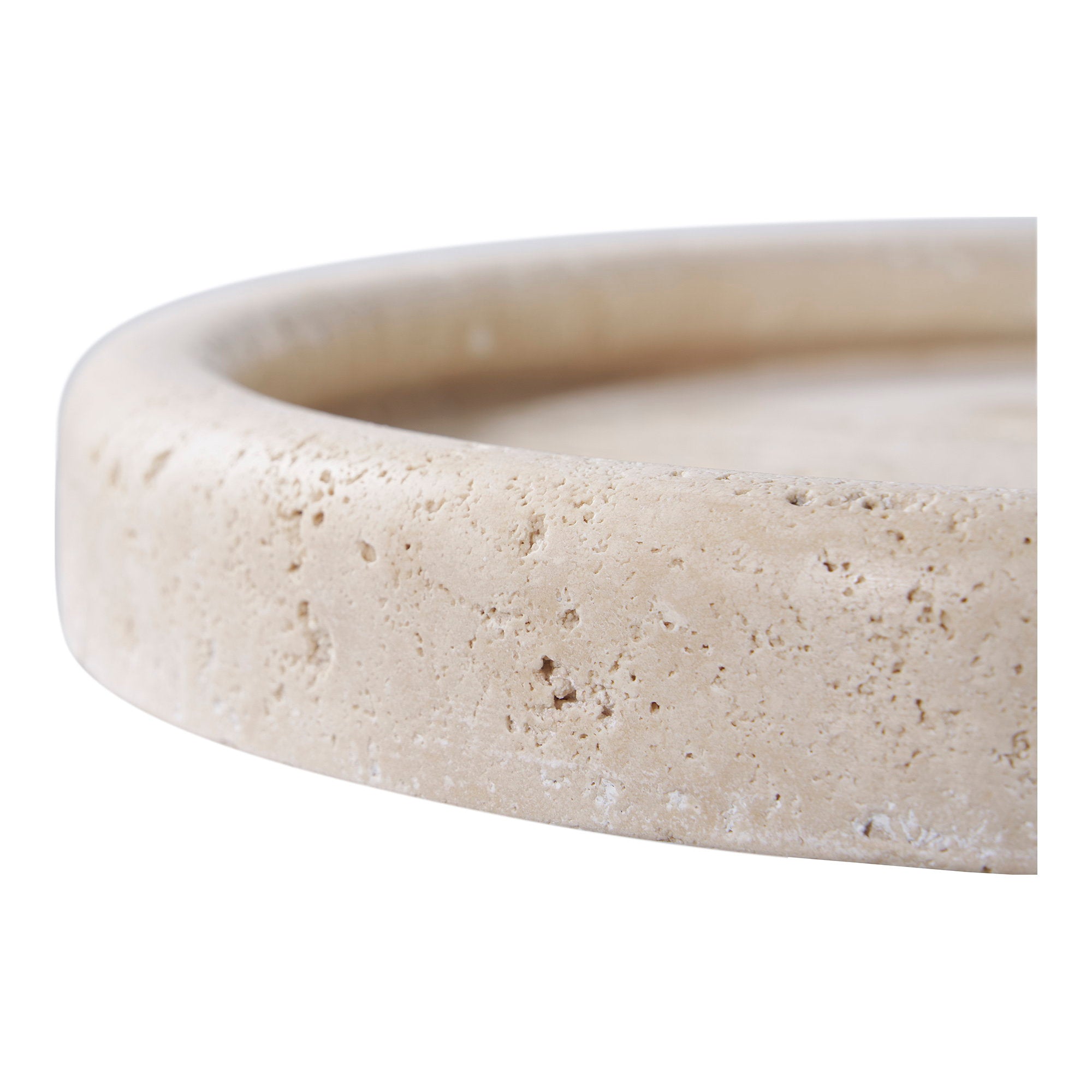 Tray - Tray, travertine, natural ø25,5 cm