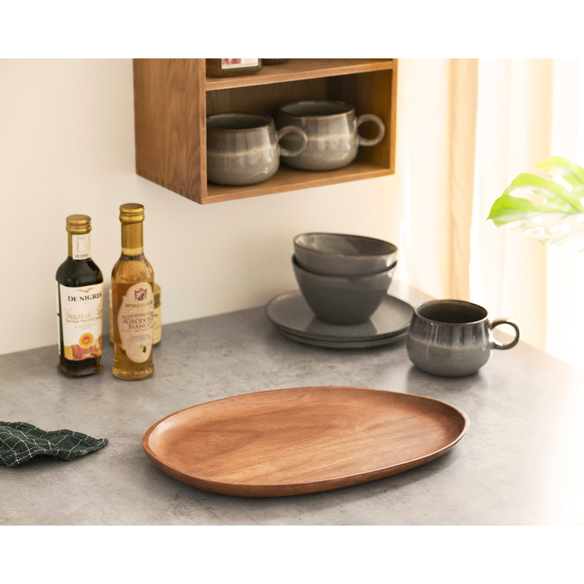 Dienblad acacia – naturel, 39,5x28x2,5 cm
