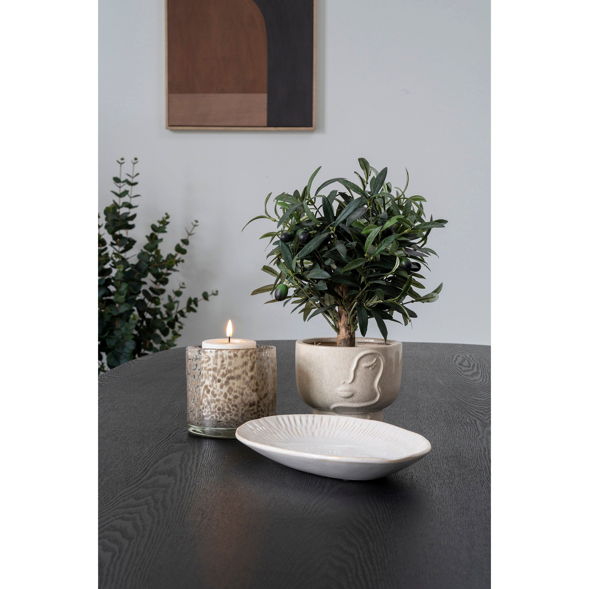 Tray - Tray, ceramic, white 30,5x20,3x3,8 cm
