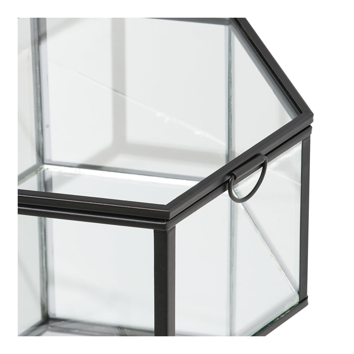 Decoratiedoosje Torpe – glas en metaal, transparant en zwart, set van 2