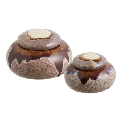 Voorraadpotten Jars – keramiek, bruin, set van 2