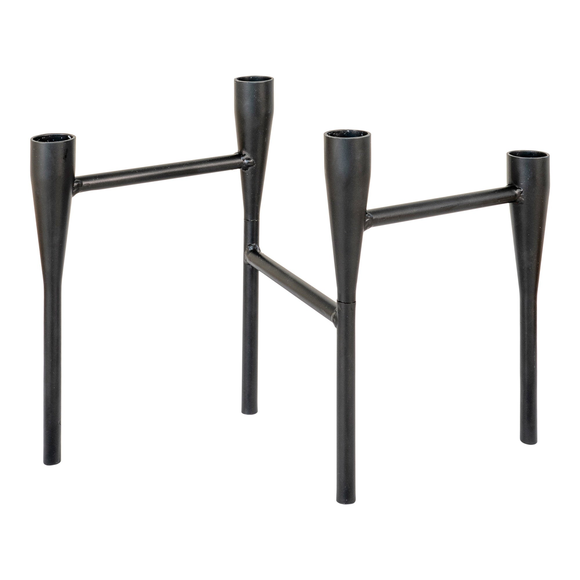 Kerzenständer - Kerzenständer, Metall, schwarz, 5x28x21 cm