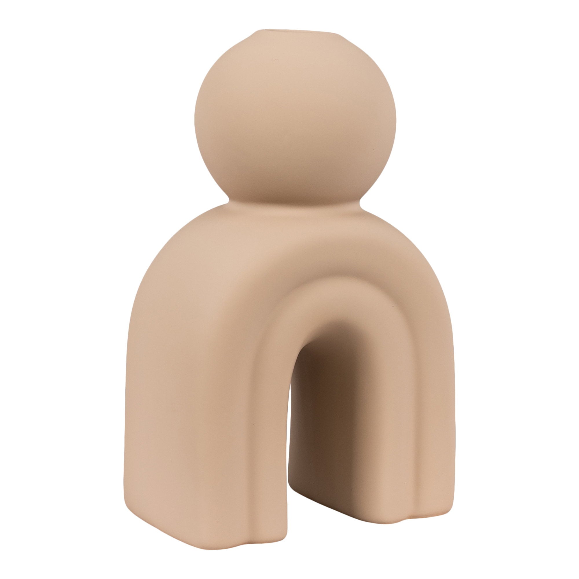 Candle holder - Candle holder, ceramic, brown 10,5x6,5x17 cm