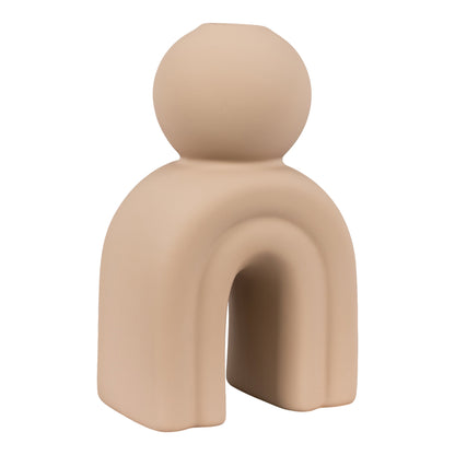 Candle holder - Candle holder, ceramic, brown 10,5x6,5x17 cm