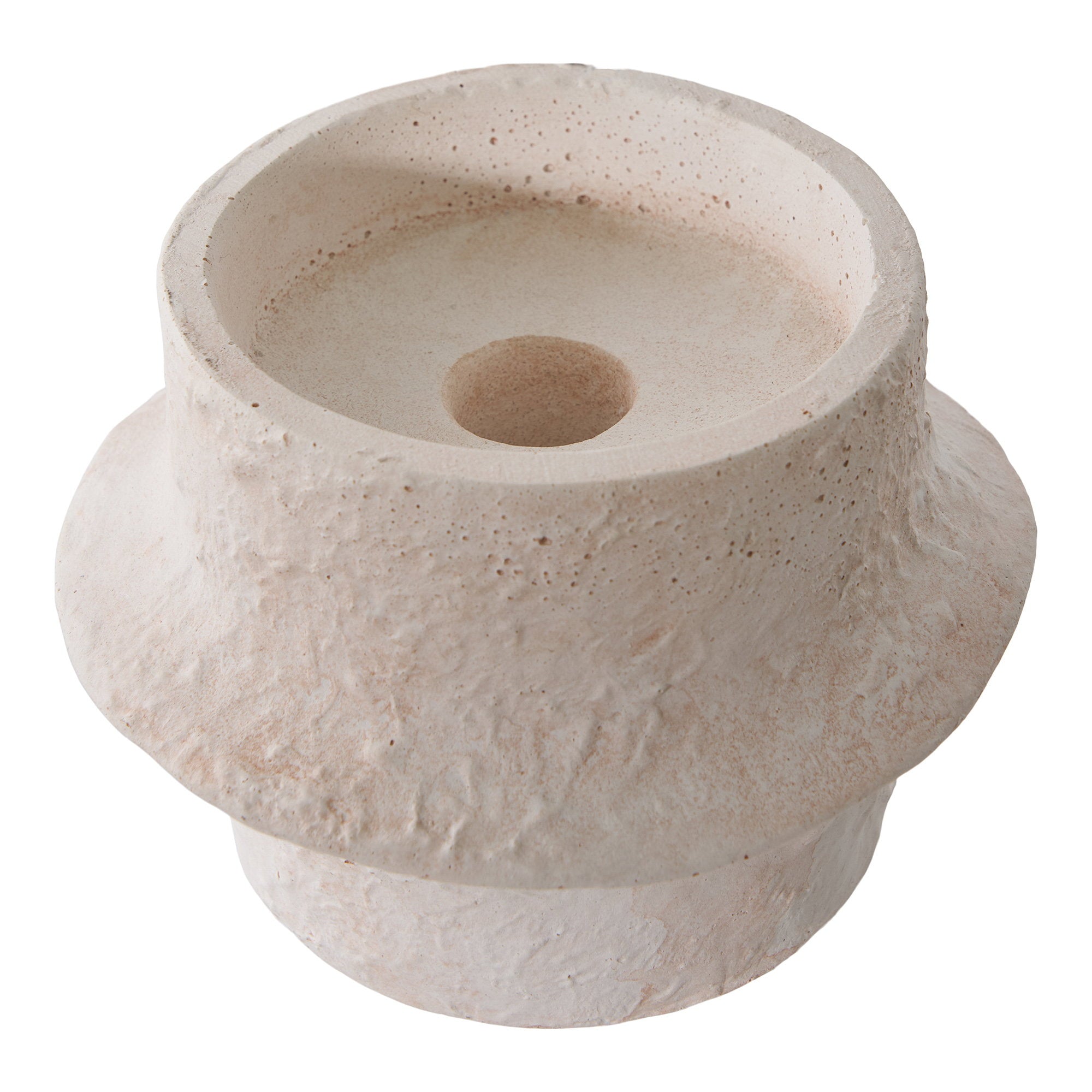 Candle Holder - Candle holder, cement, white set of 2