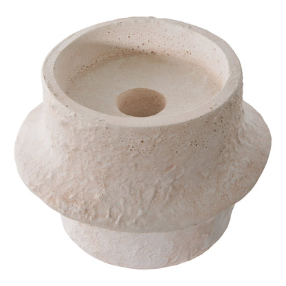 Candle Holder - Candle holder, cement, white set of 2