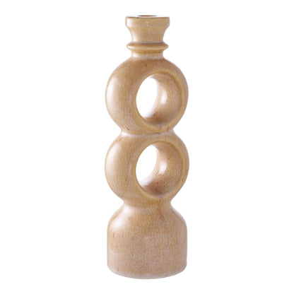 Candle Holder - Candle holder, ceramic, brown 10,7x9,5x30,5 cm