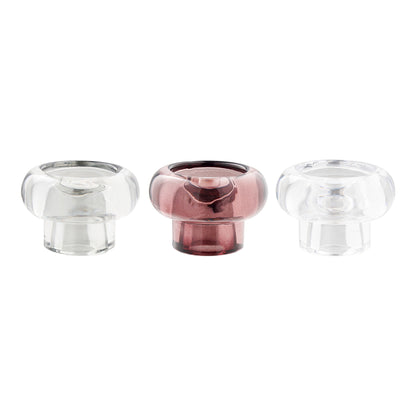 Kaarsenhouders – glas, helder, rookgrijs en kastanjerood, set van 3