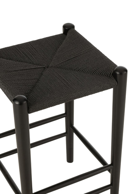 Bar Chair Orient Beech Wood/Rope Black