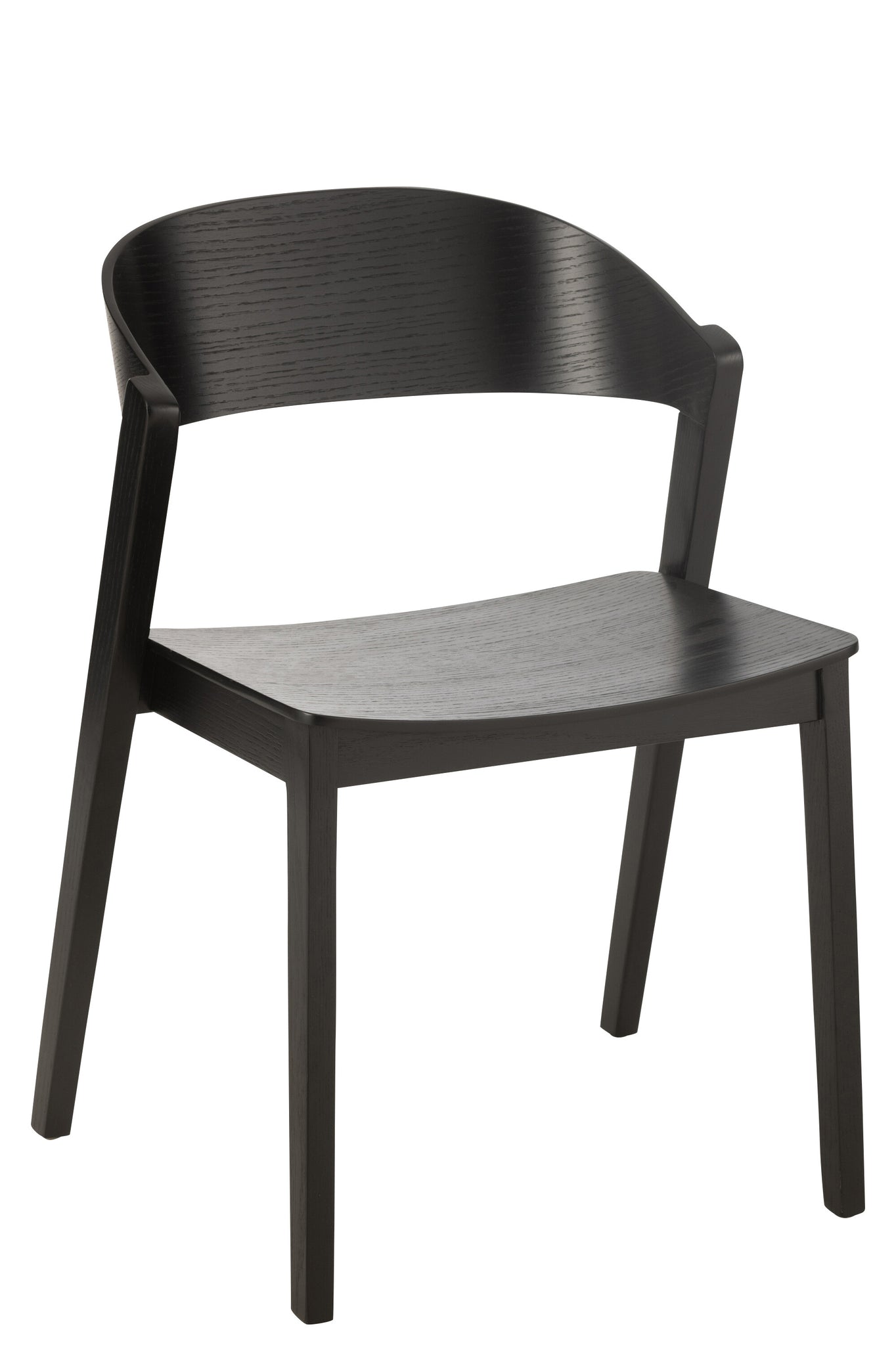 Chair Laga Oak Wood/Plywood Black