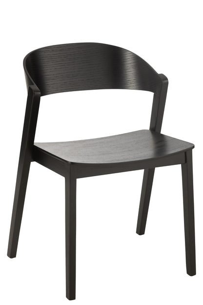 Chair Laga Oak Wood/Plywood Black