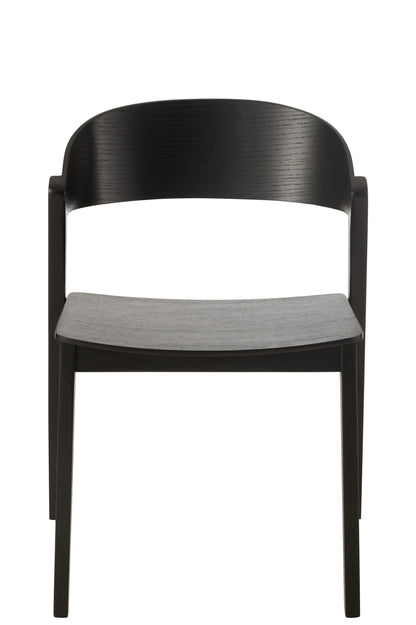 Chair Laga Oak Wood/Plywood Black