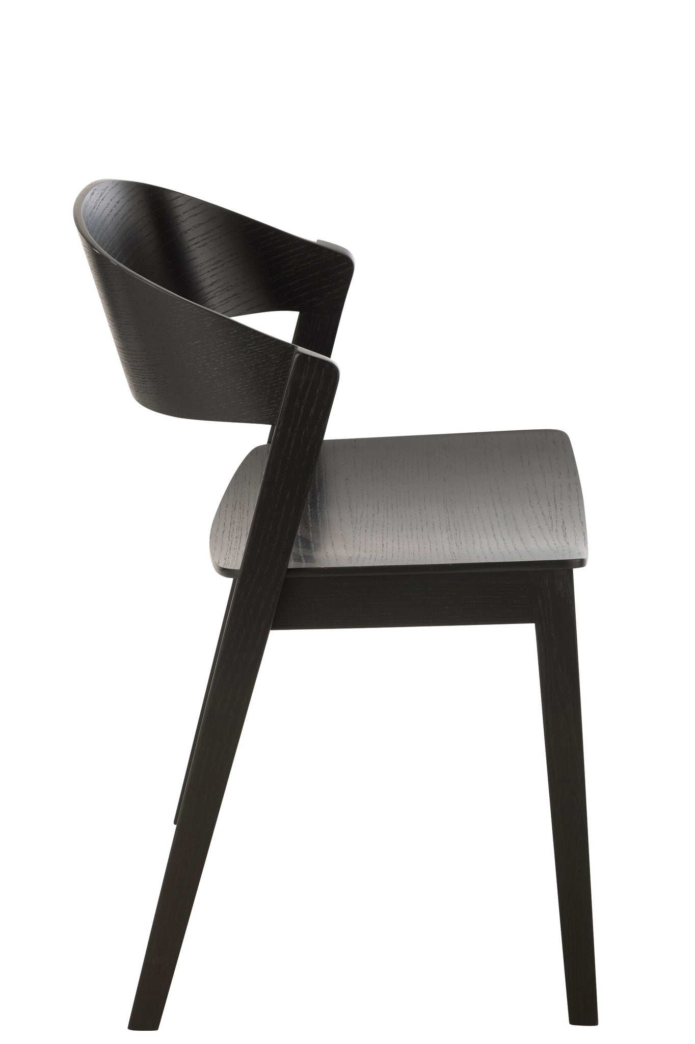 Chair Laga Oak Wood/Plywood Black