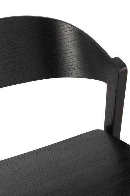 Chair Laga Oak Wood/Plywood Black