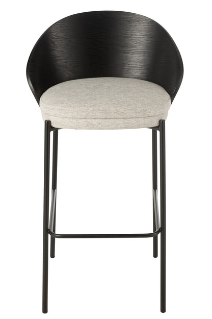 Bar Chair Lone Ply Wood/Metal Black/Grey