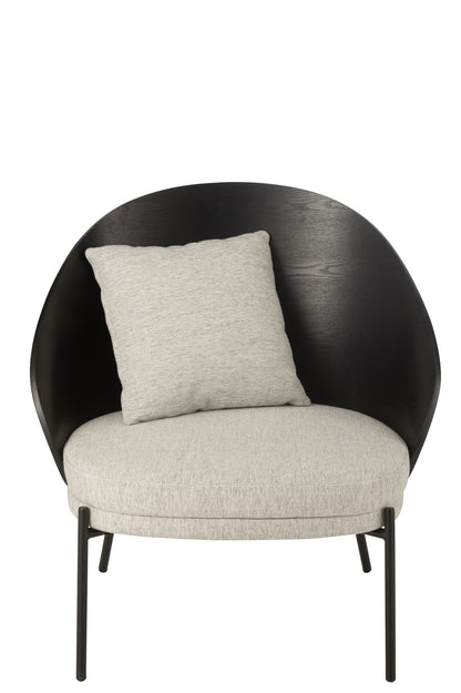 Lounge Chair Lone Wood/Metal Black/Grey