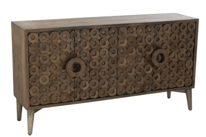 Sideboard 4 Türen Mangoholz/Mdf Braun