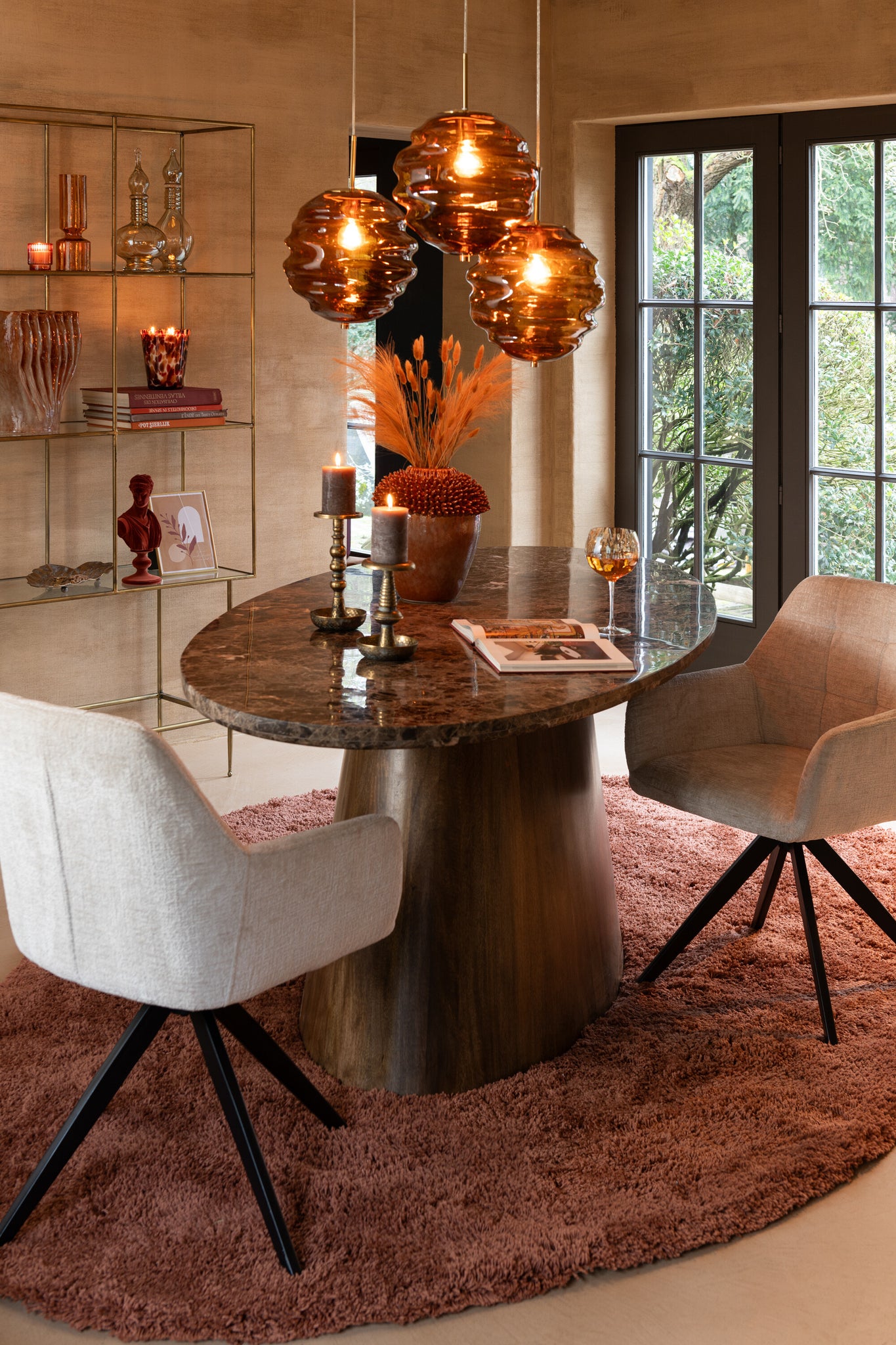 Chair Louna Iron/Acrylic Peach