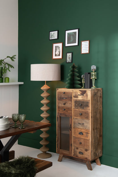 Regal Retro Recycling-Holz/Glas Natur