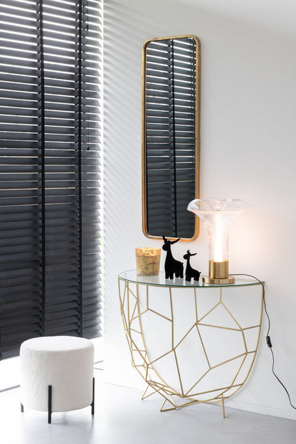 Ronde kruk in zachte stof wit met minimalistisch design