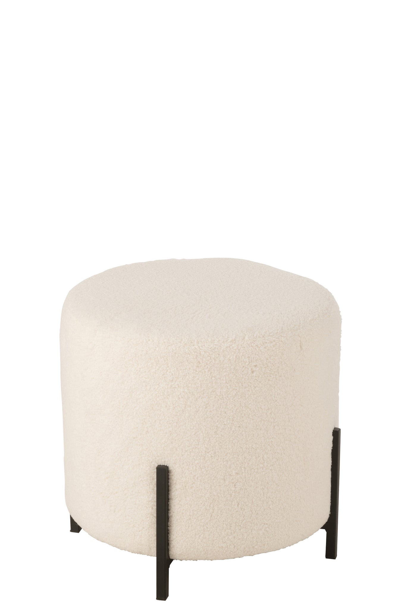 Ronde kruk in zachte stof wit met minimalistisch design