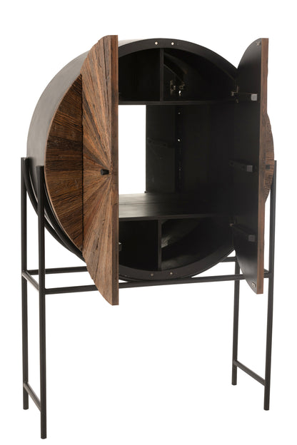 Bar Cabinet Shanil Recycled Wood/Mdf Brown/Black