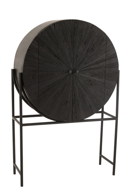 Cabinet Bar Shanil Recycled Wood/Mdf Black