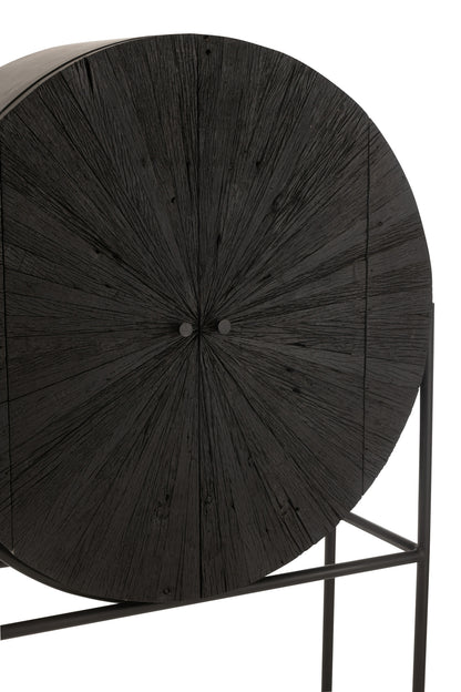 Cabinet Bar Shanil Recycled Wood/Mdf Black