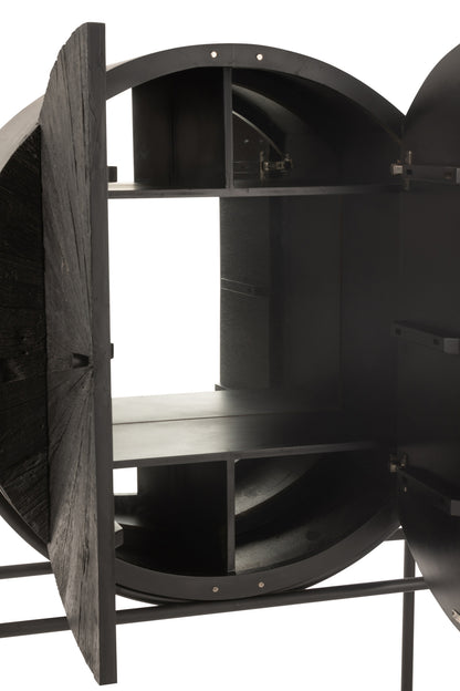 Cabinet Bar Shanil Recycled Wood/Mdf Black