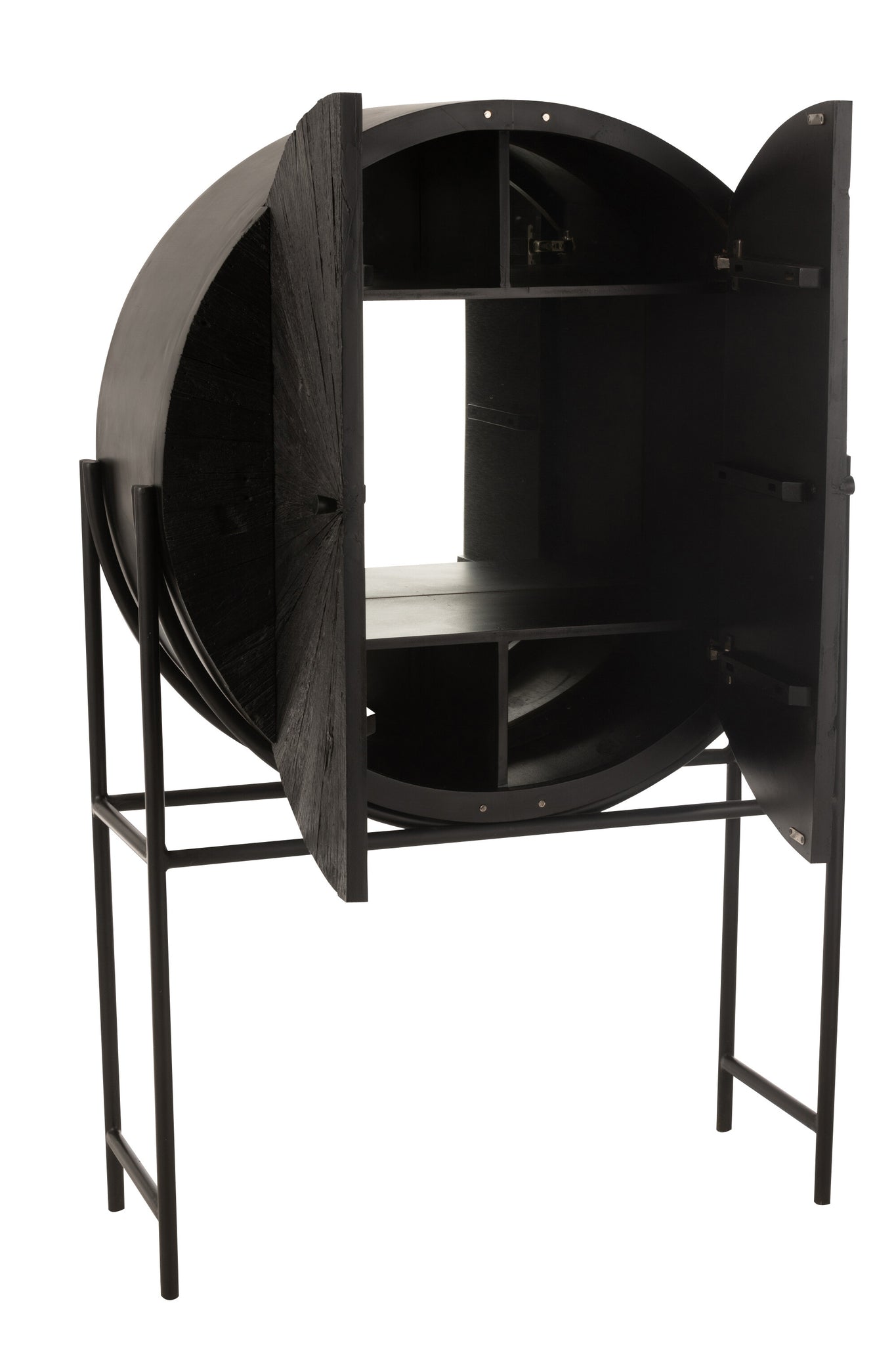 Cabinet Bar Shanil Recycled Wood/Mdf Black