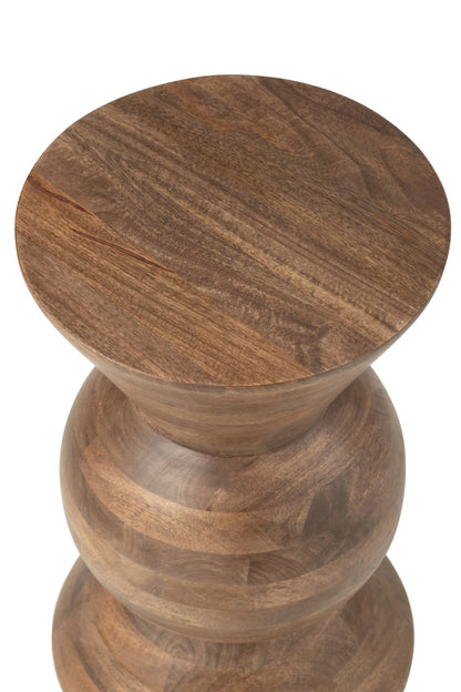 Bijzettafel Candy – mangohout, bruin, 31x31x50 cm