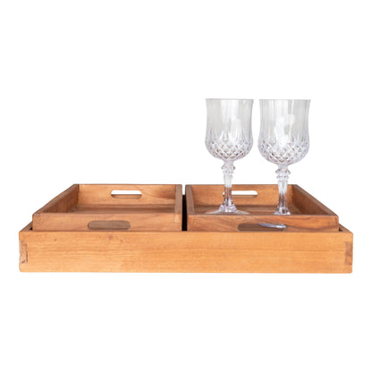 Faro Tray - Tray, teak, natural set of 3