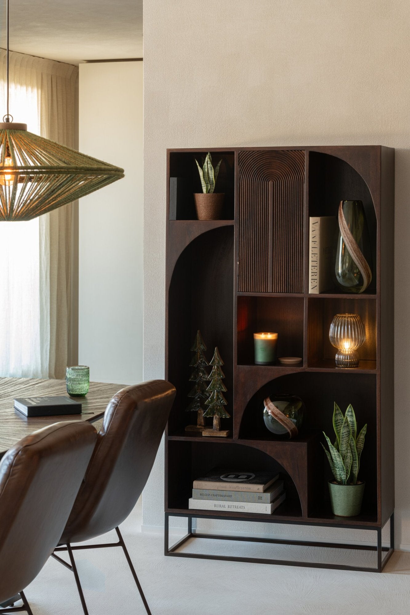 Regal Mode – Mangoholz, braun, 90x33x168 cm