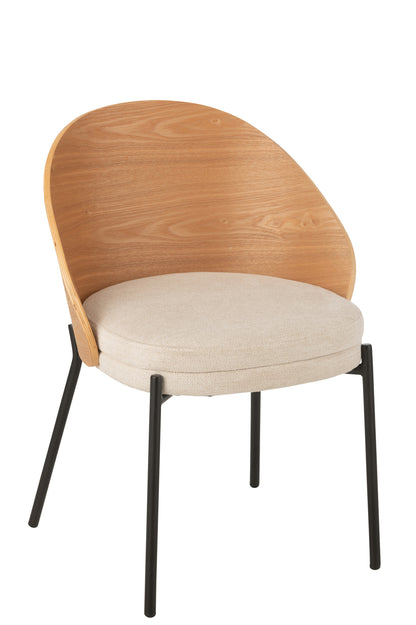 Chair Lone Ply Wood/Metal Natural/Beige