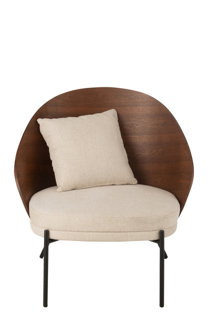 Lounge-Sessel, einfarbig, Sperrholz/Metall, braun/grau