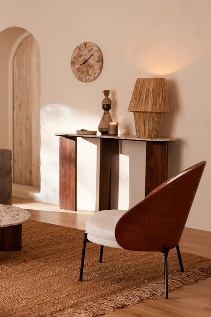 Lounge-Sessel, einfarbig, Sperrholz/Metall, braun/grau