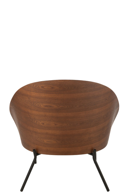 Lounge-Sessel, einfarbig, Sperrholz/Metall, braun/grau