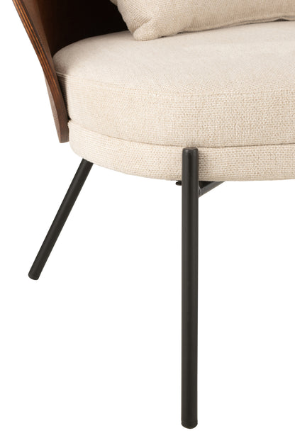 Lounge-Sessel, einfarbig, Sperrholz/Metall, braun/grau