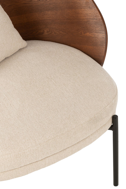 Lounge-Sessel, einfarbig, Sperrholz/Metall, braun/grau