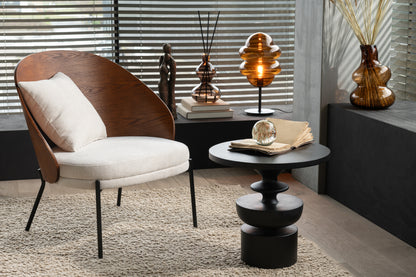 Lounge-Sessel, einfarbig, Sperrholz/Metall, braun/grau