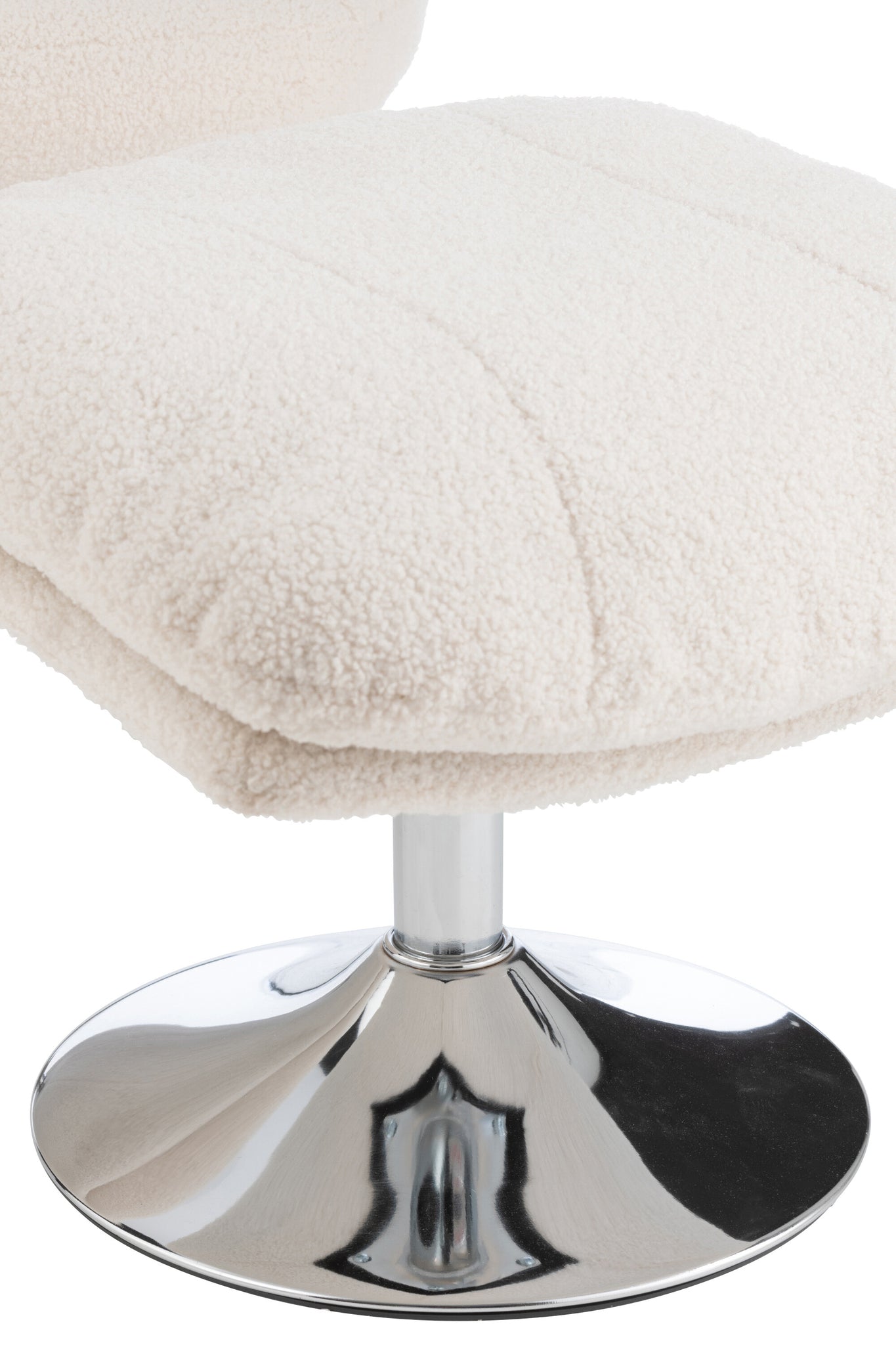 Relax Chair + Footstool Lay Metal/Plywood Cream/Silver