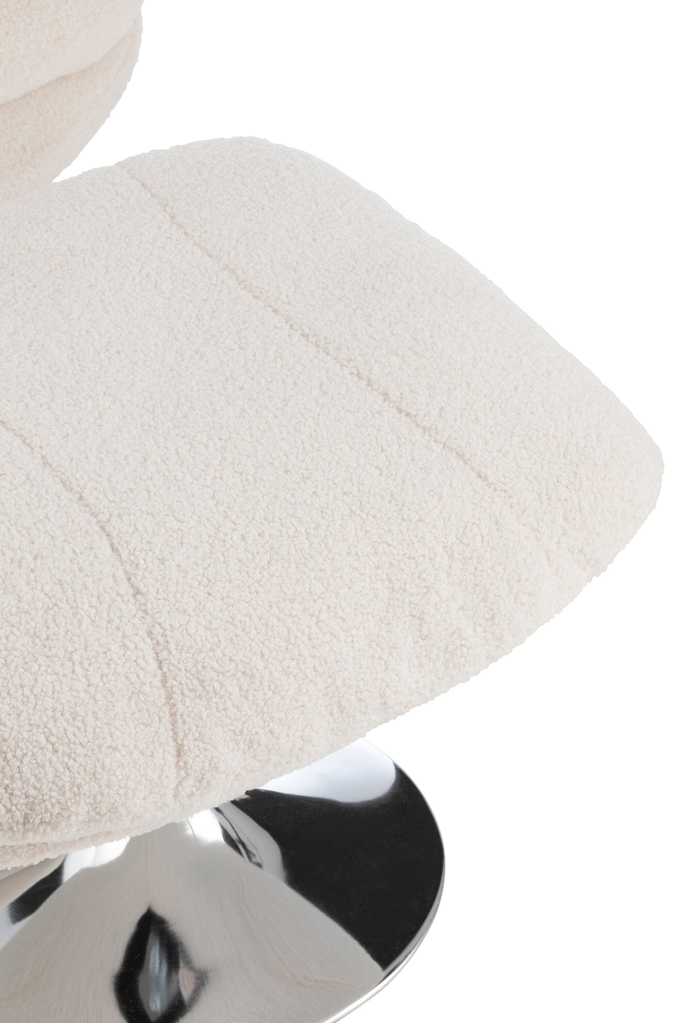 Relax Chair + Footstool Lay Metal/Plywood Cream/Silver