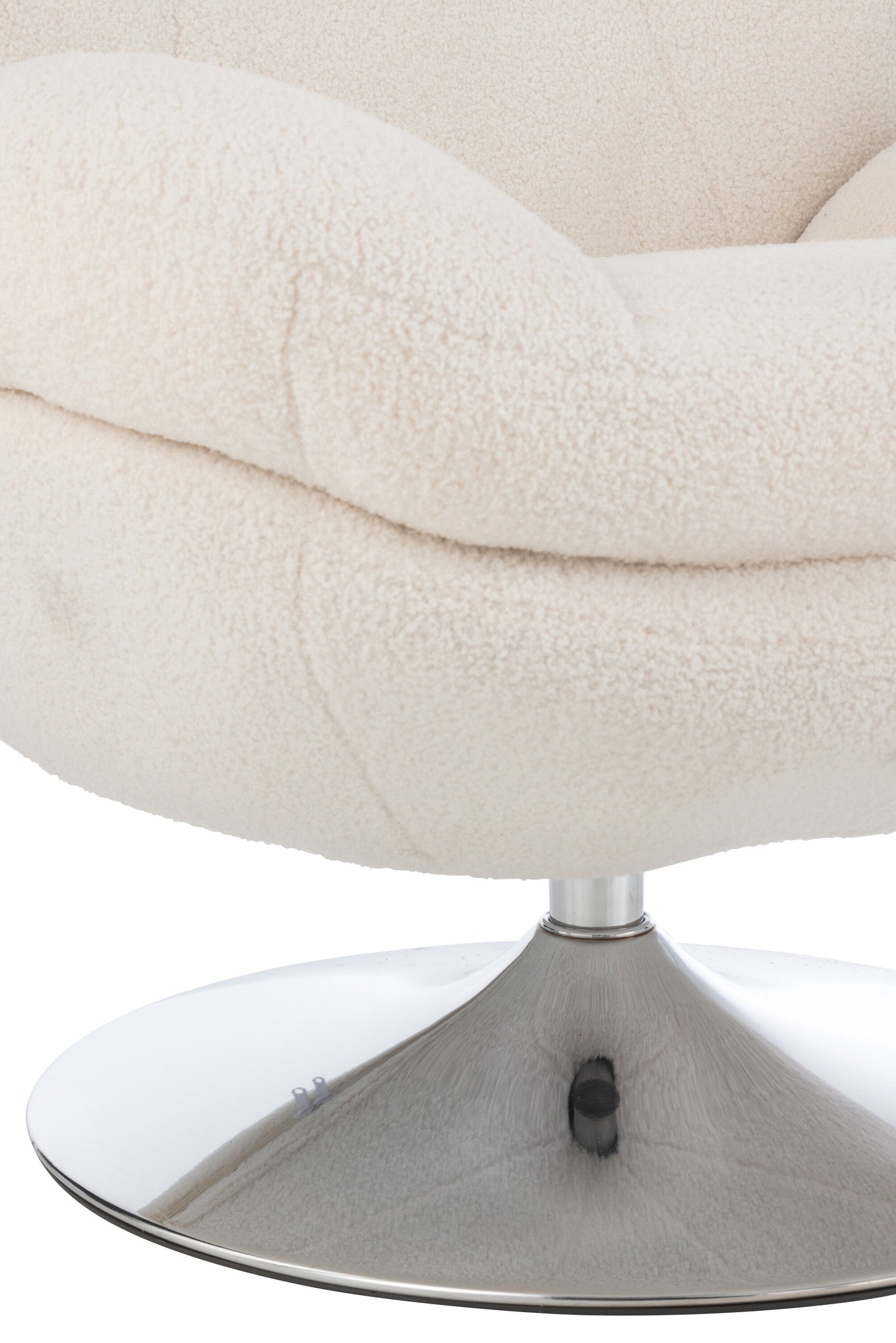 Relax Chair + Footstool Lay Metal/Plywood Cream/Silver