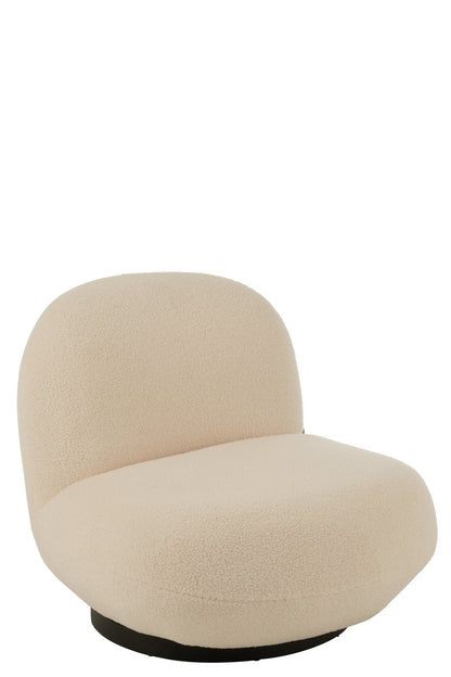 Lounge Chair Snow Pappelholz/Schaumstoff Weiß/Schwarz