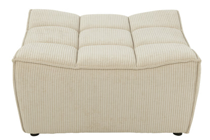 Ottoman Grid Poplar Wood/Foam Beige