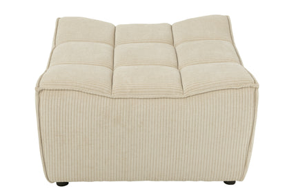 Ottoman Grid Poplar Wood/Foam Beige