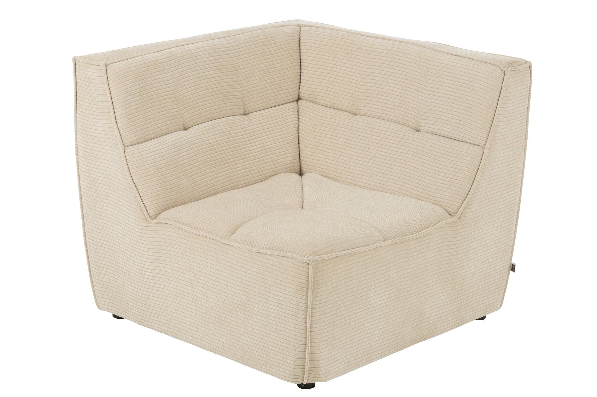 Sofa Corner Grid Poplar Wood/Foam Beige