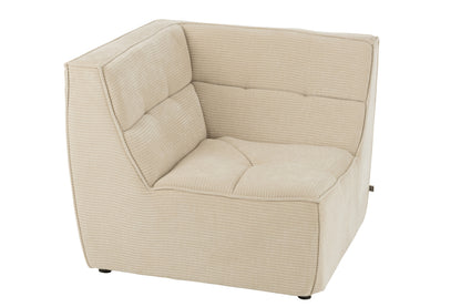 Sofa Corner Grid Poplar Wood/Foam Beige